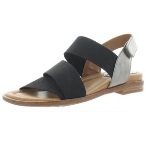 Comfortiva Dacey Black Ankle Flat Sandals Shoes 11 Medium New